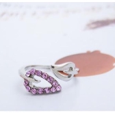 Korea fashion cincin berlian cinta hati cincin cincin berlian imitasi dapat disesuaikan