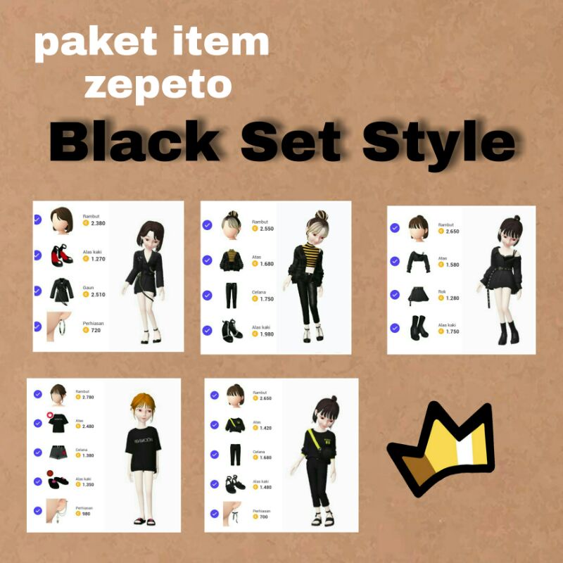 Paket Item Zepeto Black Style (Free bonus)