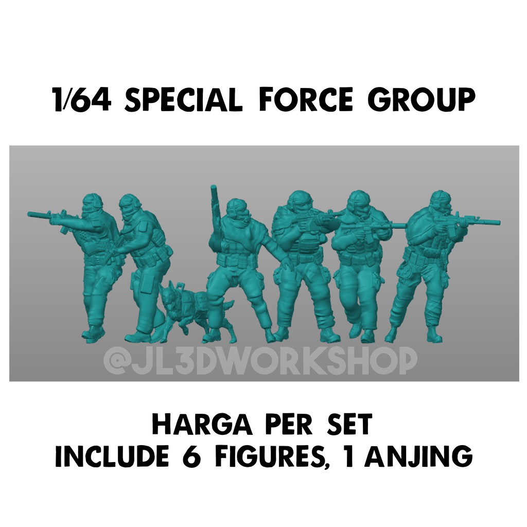 JL3D Figure / Figur Skala 1/64 Tentara Militer Special Force Hotwheels