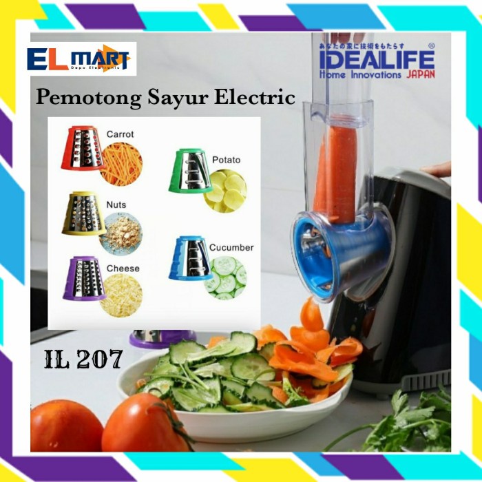 Idealife IL 207 Electric Food Processor IL207 Pemotong Sayur Buah