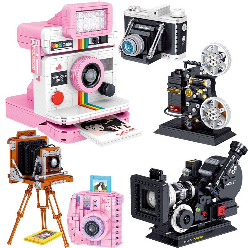 Kamera retro Polaroid model Kreatif puzzle Merakit Mainan Blok Bangunan