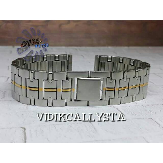 TALI JAM TANGAN RANTAI SILVER KOMBI GOLD 18 MM STAINLESS