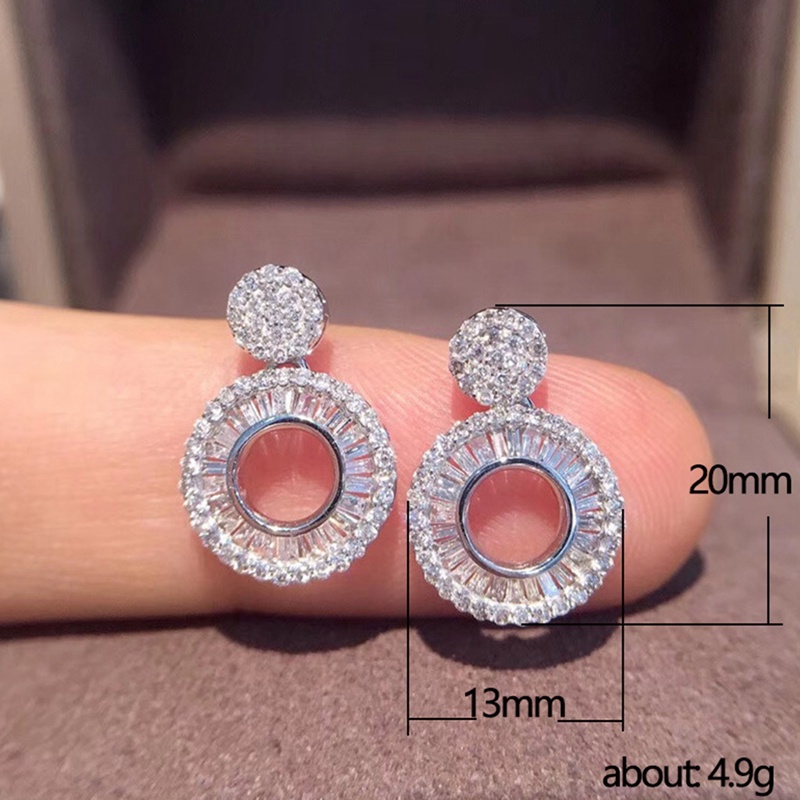 Anting Drop Cubic Zirconia Gaya Modern Untuk Aksesoris Pesta Pernikahan Wanita