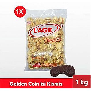 

COKELAT COIN LAGIE ISI KISMIS MAKANAN COKLAT KOIN EMAS 1KG CHOCOLATE