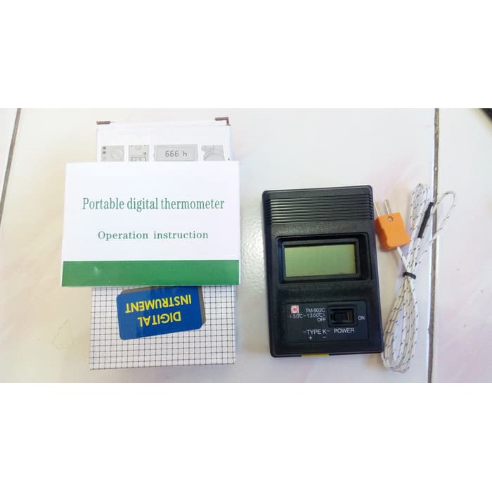 Original K TYPE DIGITAL LCD THERMOMETER DENGAN THERMOCOUPLE PROBE -50 S/D 1300