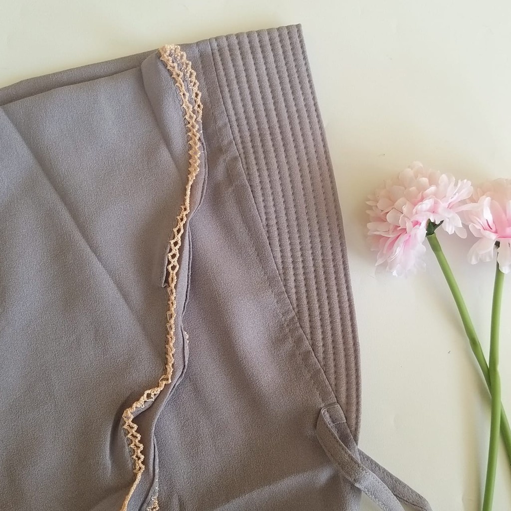 Jilbab Bergo Pet tali List Pichot Size XL/Hijab Bergo Instan Jumbo Modis Mentari-Silver