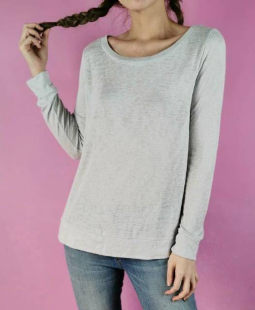 Victoria secret black grey embroidered longsleeve tee