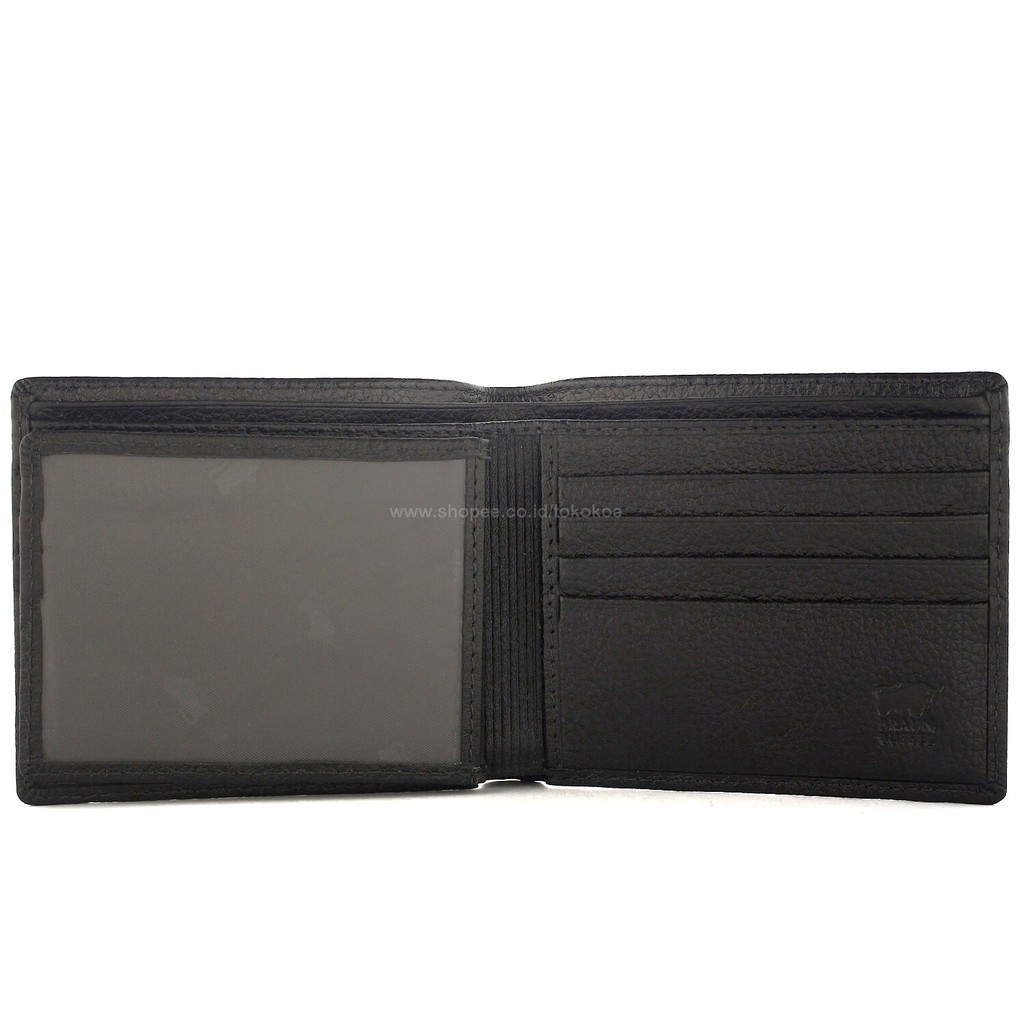 TOKOKOE - Dompet Pria model Tidur bahan Kulit Premium Dompet Lipat - BB 956 Jeruk Black