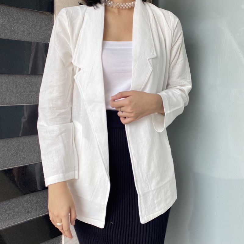 NANCY BLAZER LINEN WANITA // LOONA CASUAL OUTER WANITA // KEMEJA BLAZER WANITA