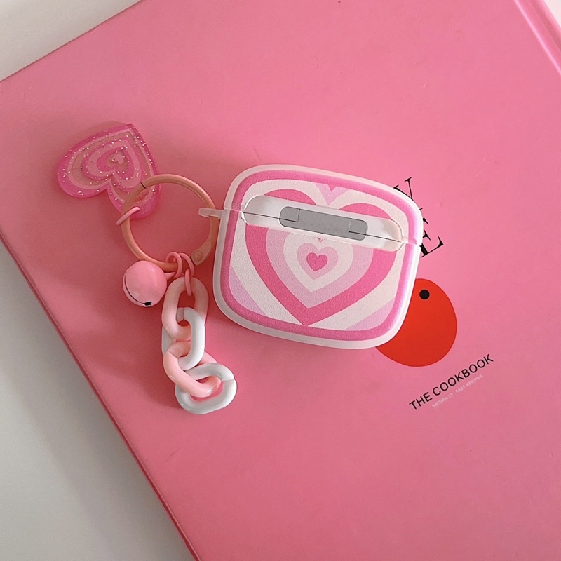 Triple Pink Heart Softcase for Airpods 1/2 Pro 3 Case Airpods Lucu