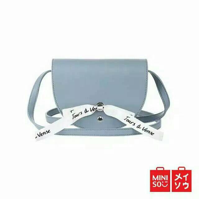 MINISO 4WRN. fashionable crossbody bag with a ribbon 'tous a venise',miniso surabaya murah&lengkap