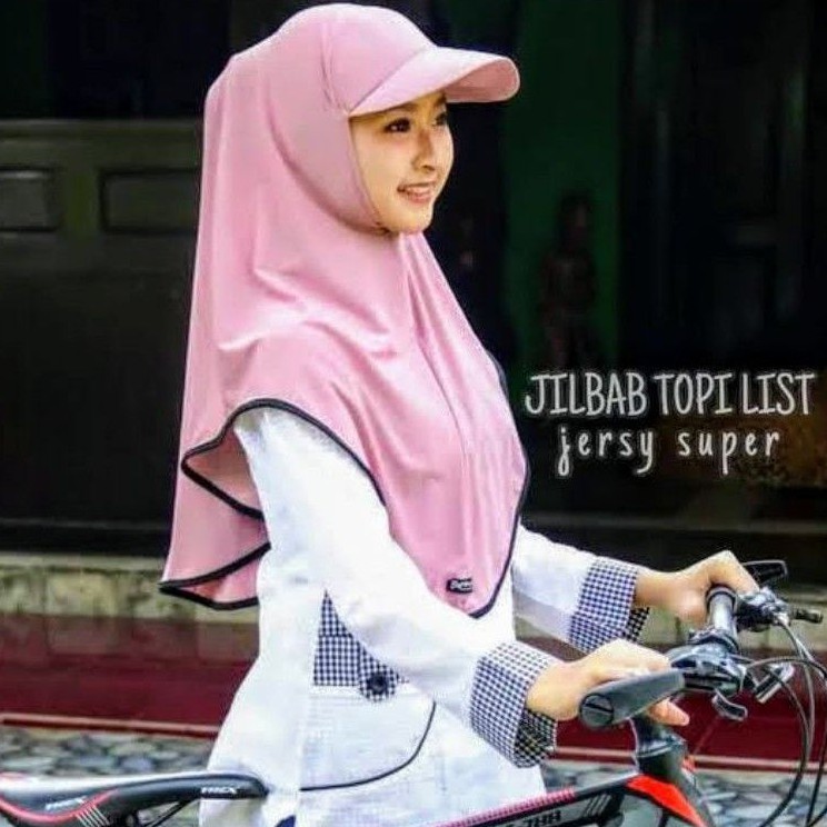 ENUARI Hijab Topi Sporty /Jilbab Topi Olahraga List Trendy Allsize