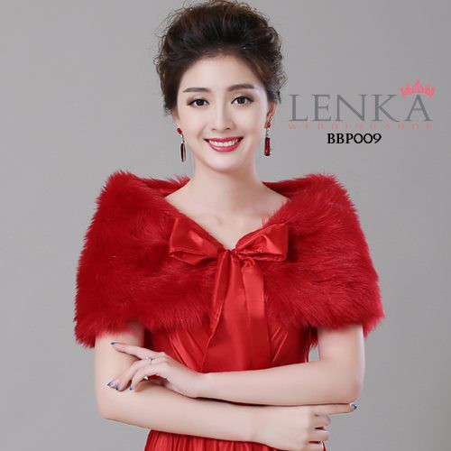 [PRODUK FAVORIT] AKSESORIS PESTA WEDDING BOLERO BULU BLUDRU MERAH BBP009