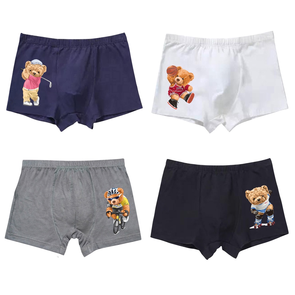 Celana Dalam Anak Laki-Laki Boxer Anak Cowok Tema Sport Bahan Rayon Spandex Premium Usia 1 Tahun Sampai 12 Tahun Golden1978