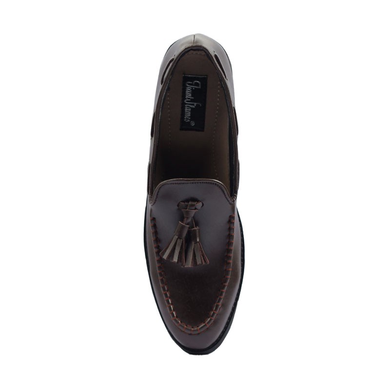 Porto Brown | Sepatu Tanpa Tali Coklat Loafers Pria Casual Kerja Formal Kantor Laki | FORIND x Giant Flames