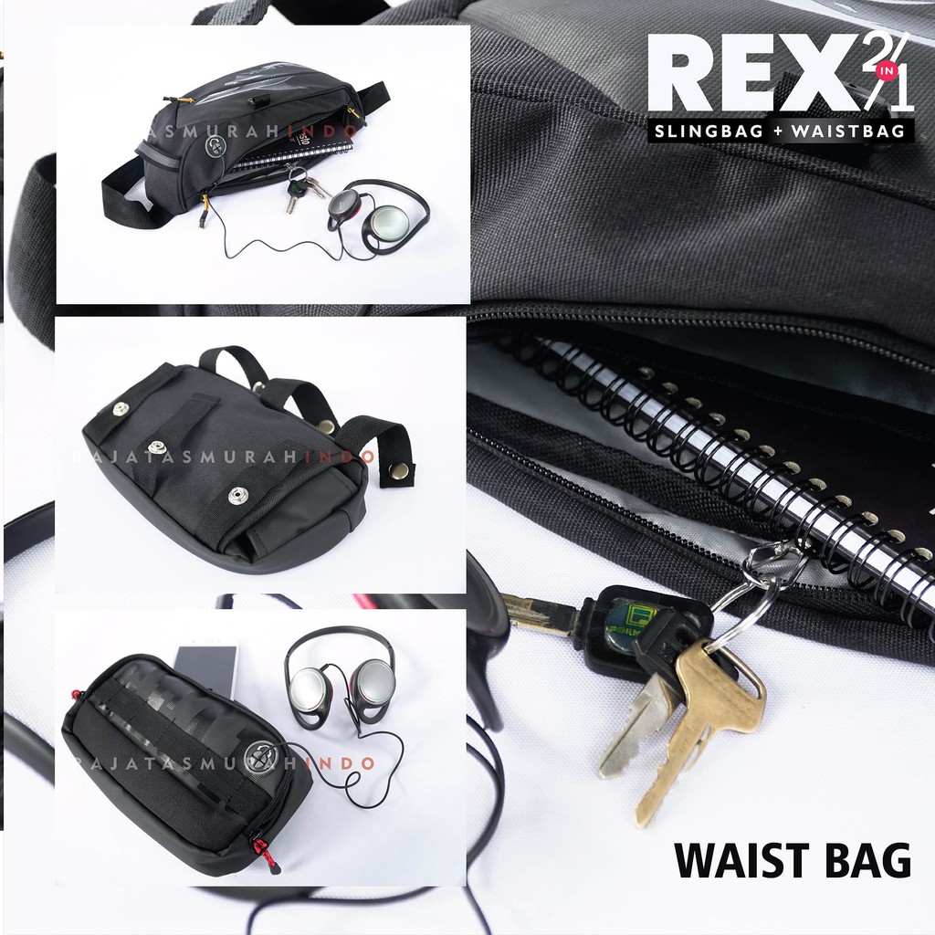 GEAR BAG REX 2 in 1 - 13119 Waist bag and Sling bag With Earphohe Hole