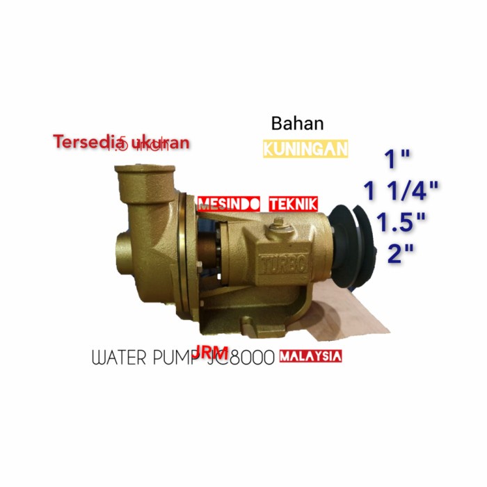 POMPA WATERPUMP PC 8000 TIPE JRM 8000 UKURAN 2 INCHI KUNINGAN