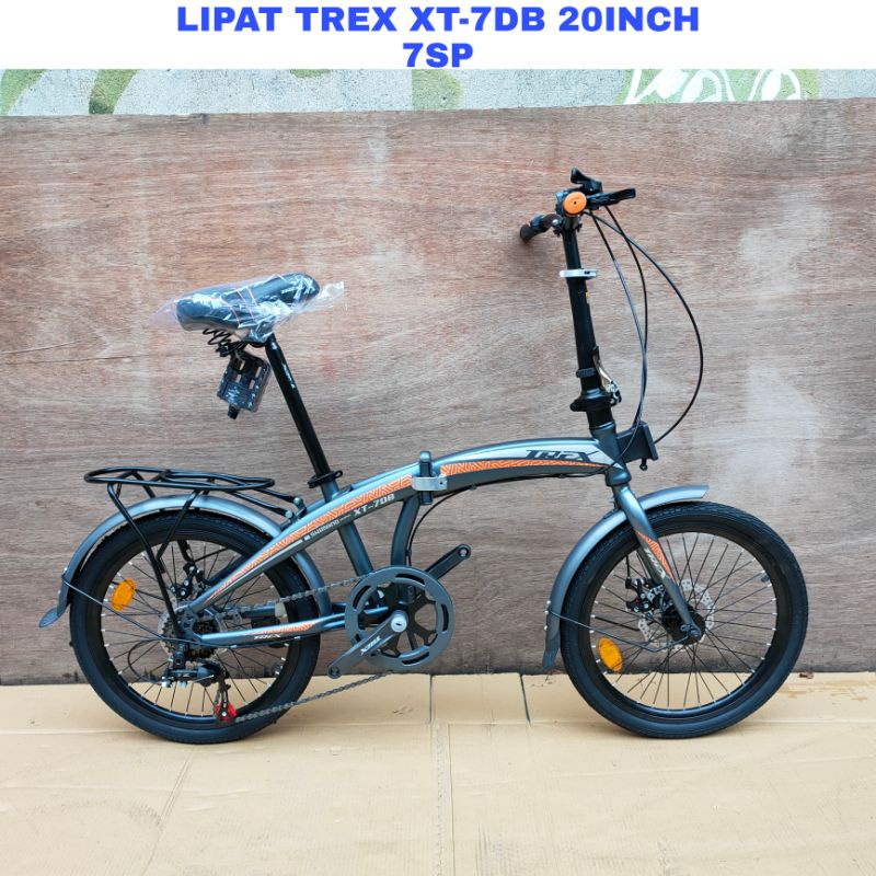 Sepeda Lipat Trex XT-7DB 20Inch Hi-ten 7Sp