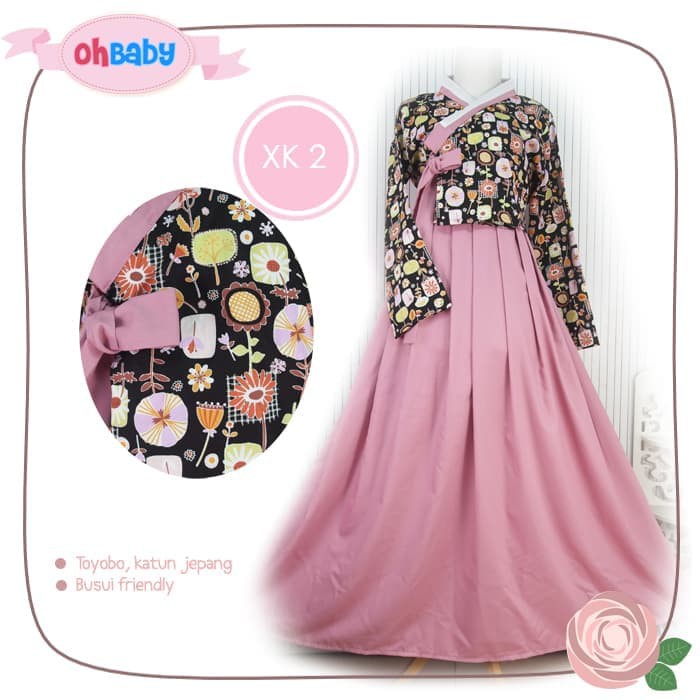 Baju Muslim / Muslimah Wanita /Gamis Syari /Hijab Hanbok Ohbaby XK2