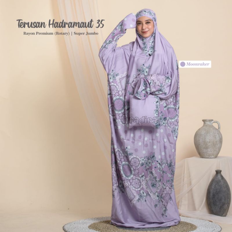 Mukena Sulthan Terusan Hadramaut 35 Super Jumbo Dewasa Rayon Premium Rotary