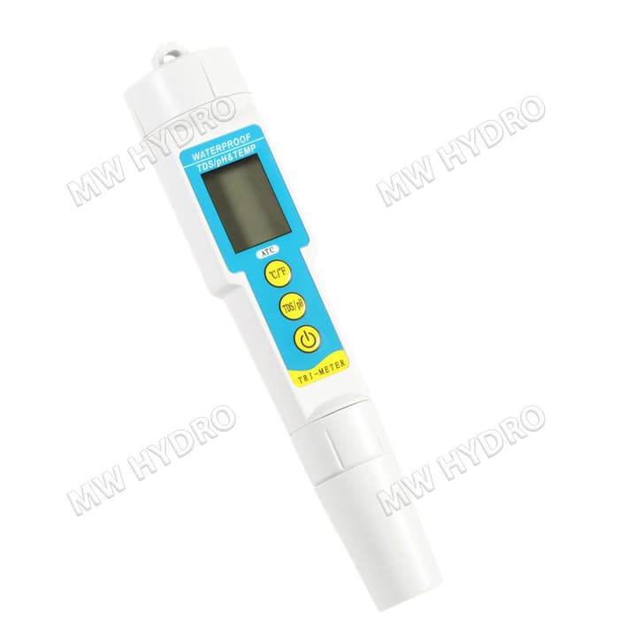 pH + TDS + Temp Meter - Waterproof Backlight ATC - 3 in 1 (986)