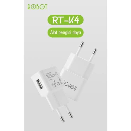 ROBOT RT-K4 CHARGER WHITE BATOK ADAPTOR CHARGER GARANSI RESMI