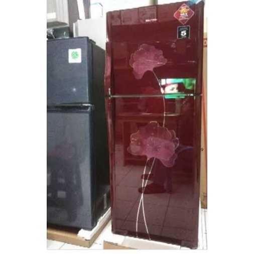 Kulkas polytron 2 pintu, gambar bunga