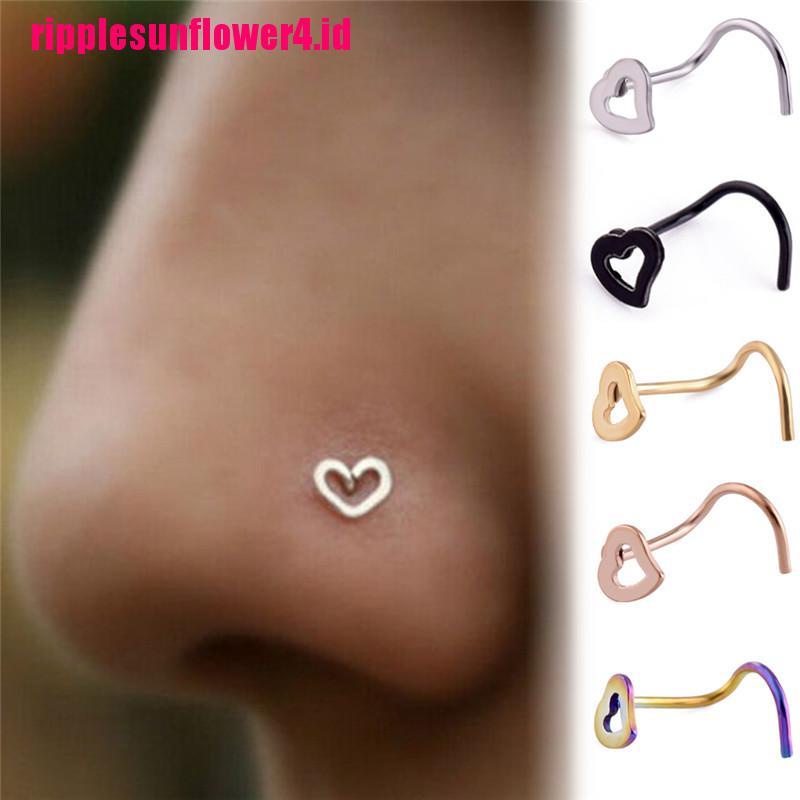 Cincin Tindik Hidung / Bibir / Tubuh Bahan Stainless Steel Gaya Punk