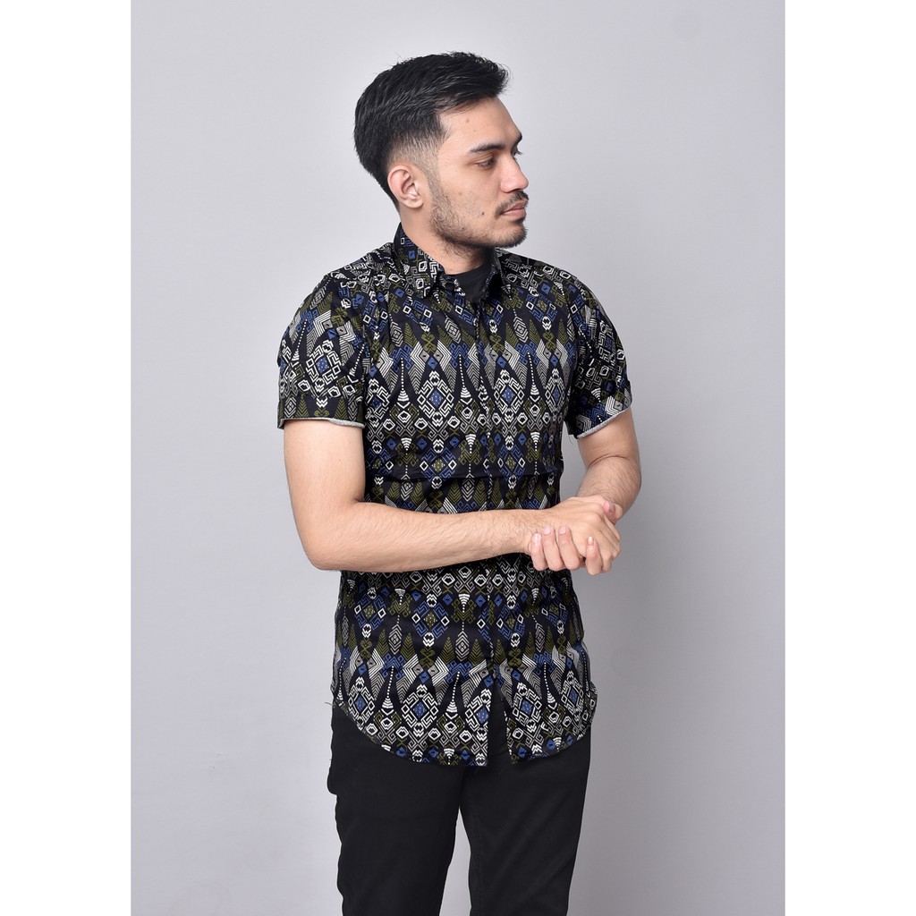 Babedo Kemeja Batik Pria Slim Fit Motif Torpedo Premium Lengan Pendek