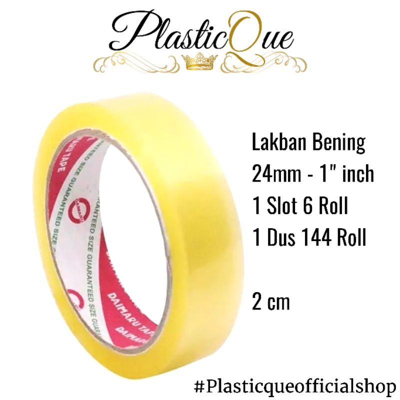 

1 SLOP LAKBAN BENING SEDANG 2CM 24MM 90 YARD 45UM MICRON 1 INCH TAPE ISOLASI SOLATIP SELOTIP SLOT