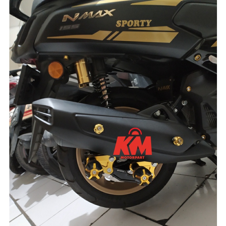 Slider Jalu Pelindung Knalpot Nmax Aerox Lexi PCX - N Max Gold Merah