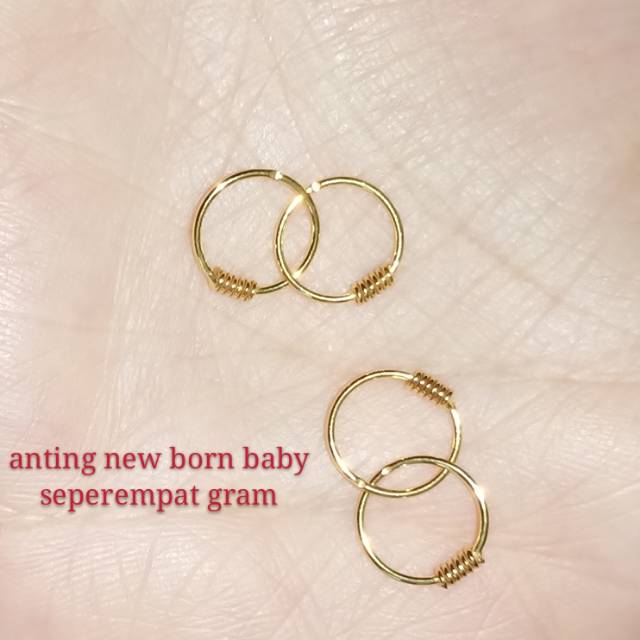 Anting bayi, baby new born emas muda seperempat gram