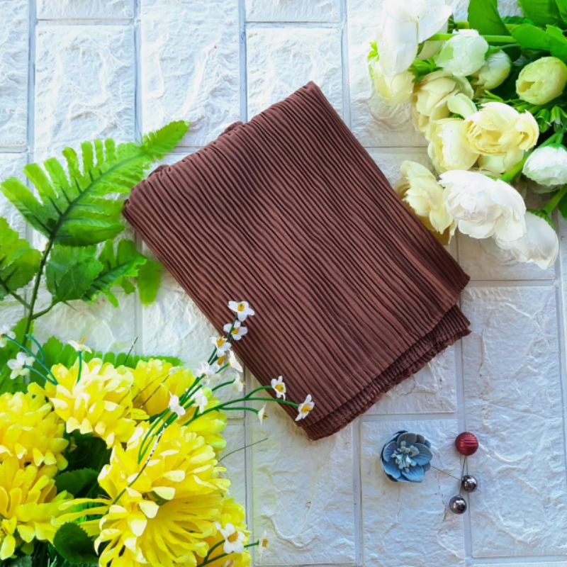 PASHMINA PLISKET by ASSYIFA ••pasmina plisket lidi-Mocca tua