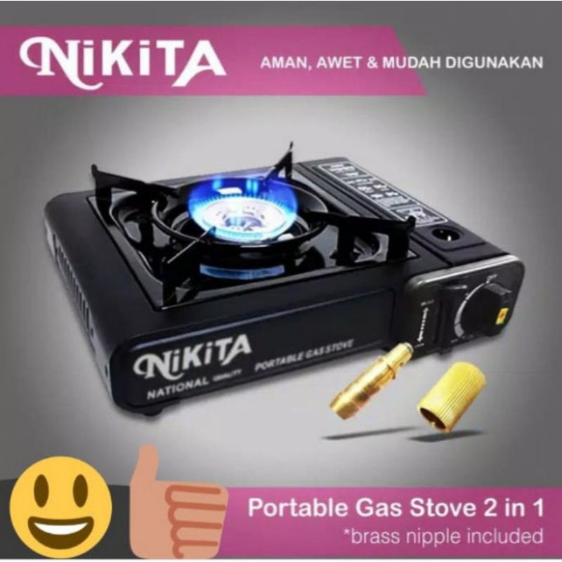 KOMPOR GAS PORTABLE 2IN1 MERK NIKITA