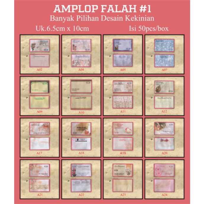 

amplop falah isi 50 custom nama & alamat untuk nyumbang