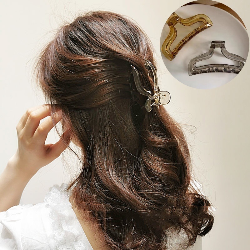 Retro Style Transparent Acrylic Hair Claw Bathing Makeup Grab Hair Accessories for Women