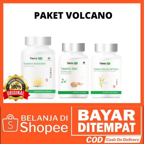MUNCORD TIENS PAKET VOLCANO TIANSHI MUNCORD ZINC VITALINE OBAT KUAT STAMINA PRIA