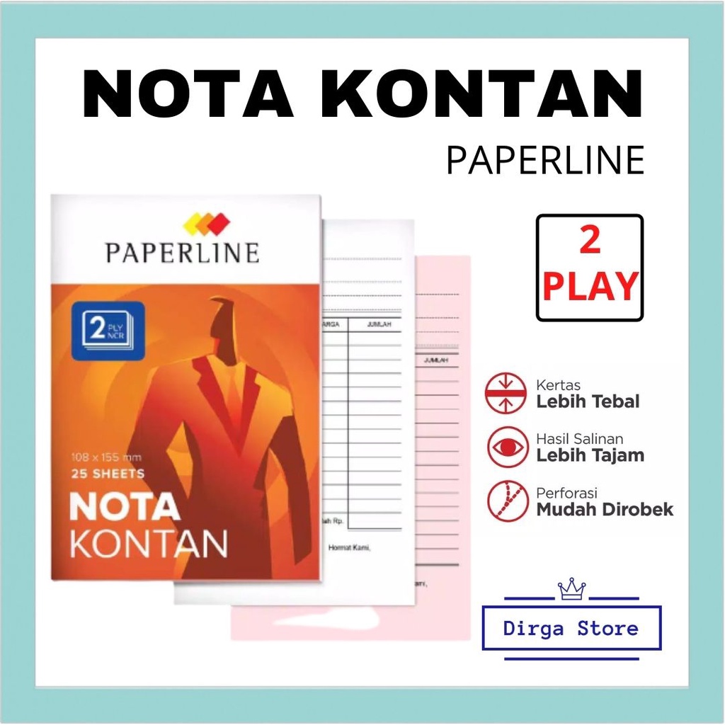 

Buku Nota Kontan Toko Penjualan 2 Play Kecil Paperline 25 Sheets Rangkap 2 Polos Mudah Di robek