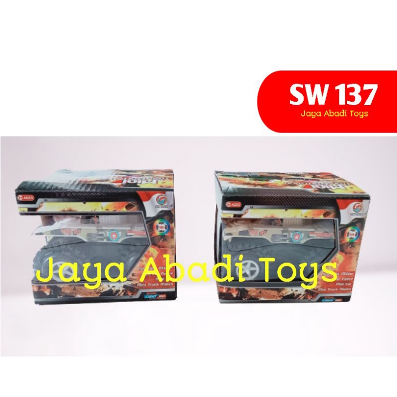 SW 137 - Mainan Jeep Tank  Mini Transportation Jalan Lampu SW137
