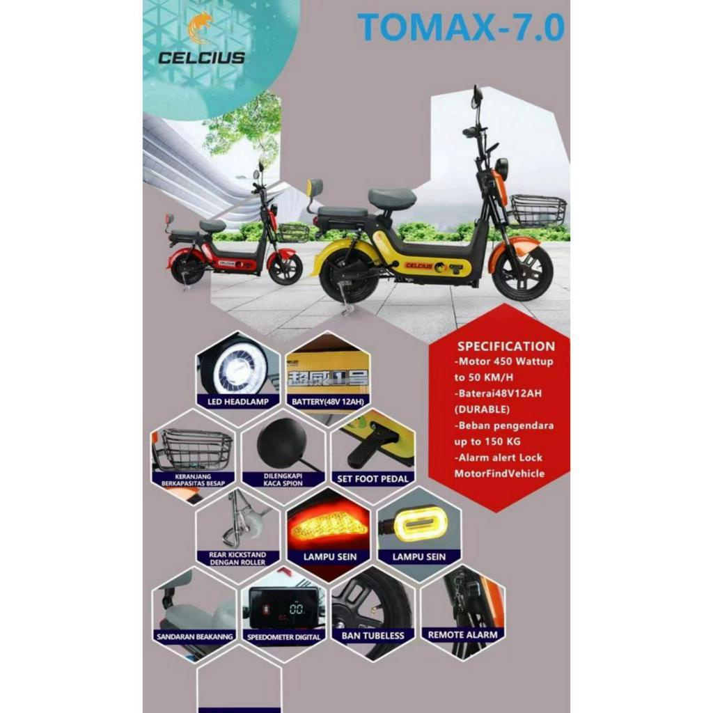Sepeda Listrik CELCIUS TOMAX 8.0 450 Watt Electric E Bike