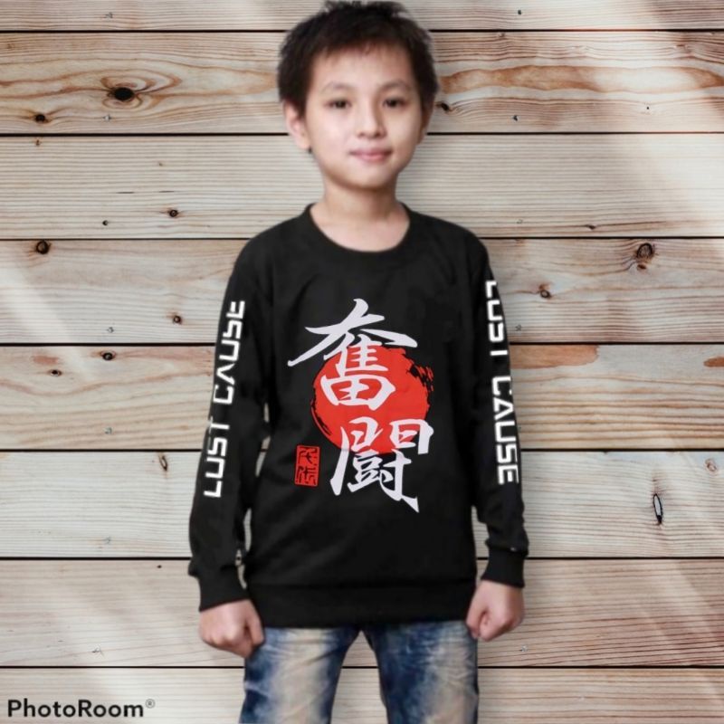 Kaos Anak Samurai Jepang Lengan Panjang 6-13 tahun