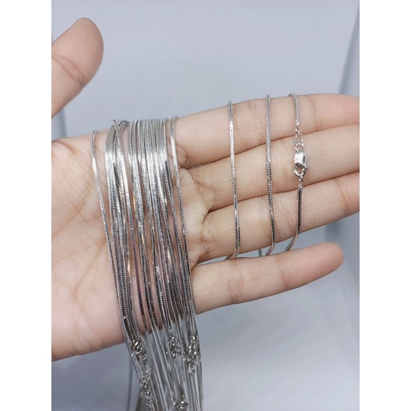 kalung perak wanita asli silver 925 lapis emas putih kasandra + liontin solitaire mp - perhiasan
