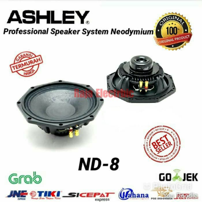 Speaker Component Ashley ND8 Original Woofer 8 inch...Garansi Ashley.