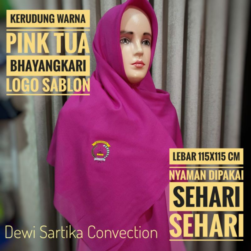 Kerudung warna bhayangkari / kerudung segiempat warna bayangkari