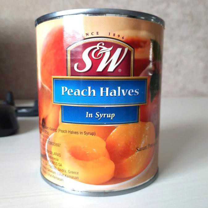 

SW / S&W peach in syrup ( buah persik kaleng dalam sirup) exp panjang