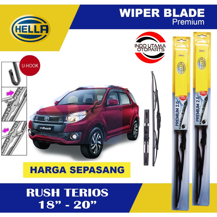 Wiper Blade Mobil Rush Terios HELLA Premium 2.0 (18-20)