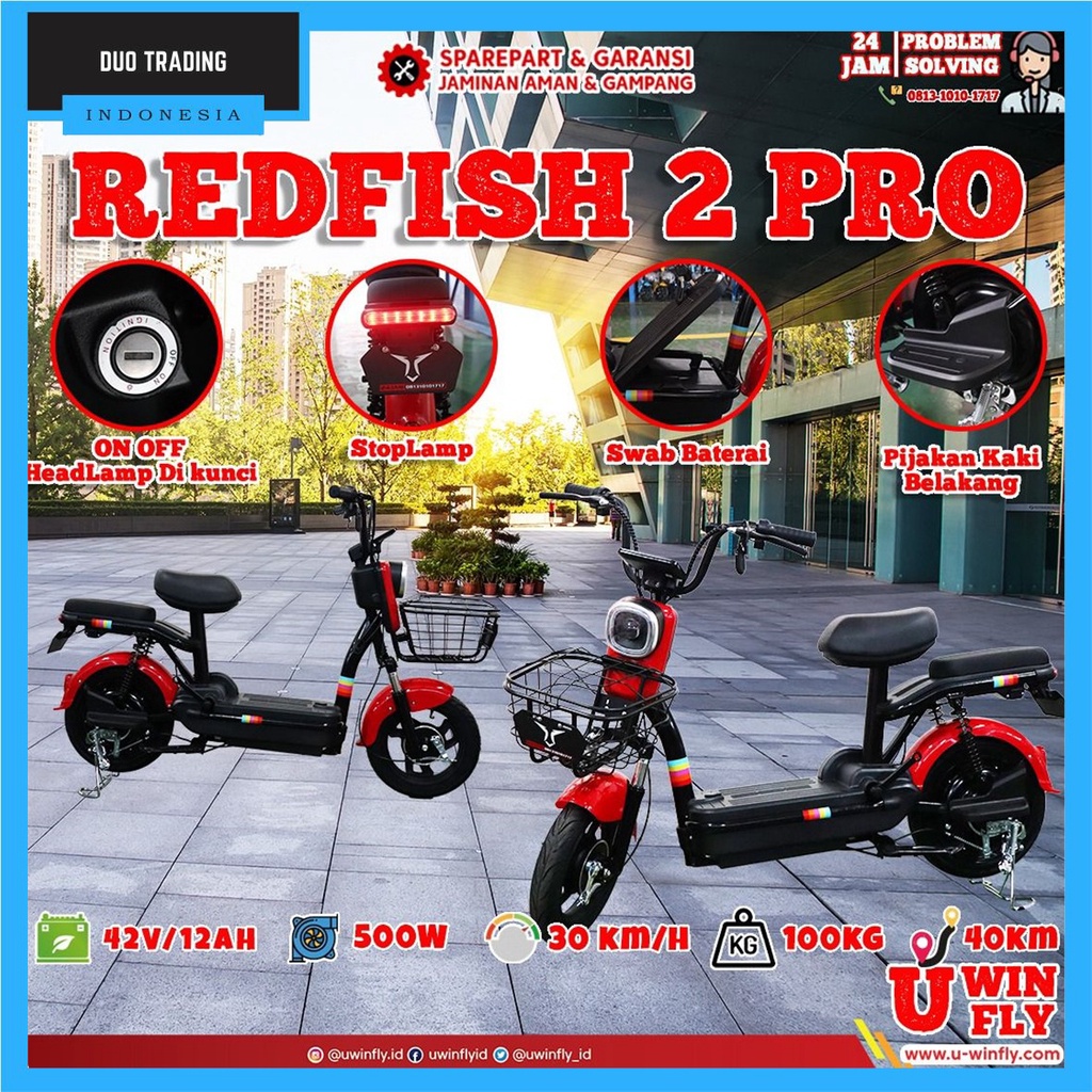 UWINFLY SEPEDA LISTRIK REDFISH 2 UWINFLY REDFISH