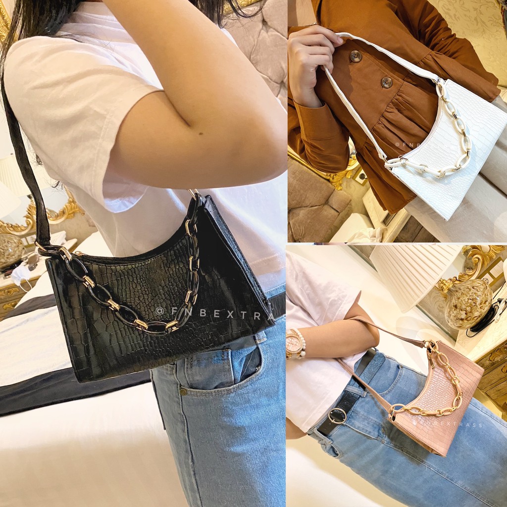 FIONA BAG Tas Selempang Wanita Croco Style - Shoulder Bag Croco