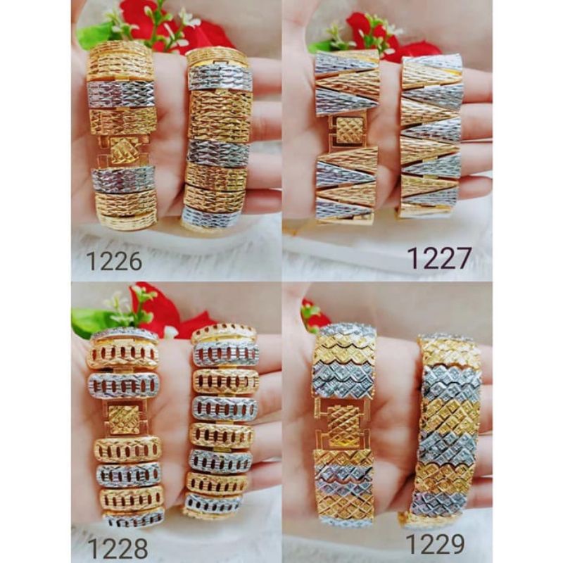 gelang xuping rantai kombinasi lapis emas perhiasan fashion
