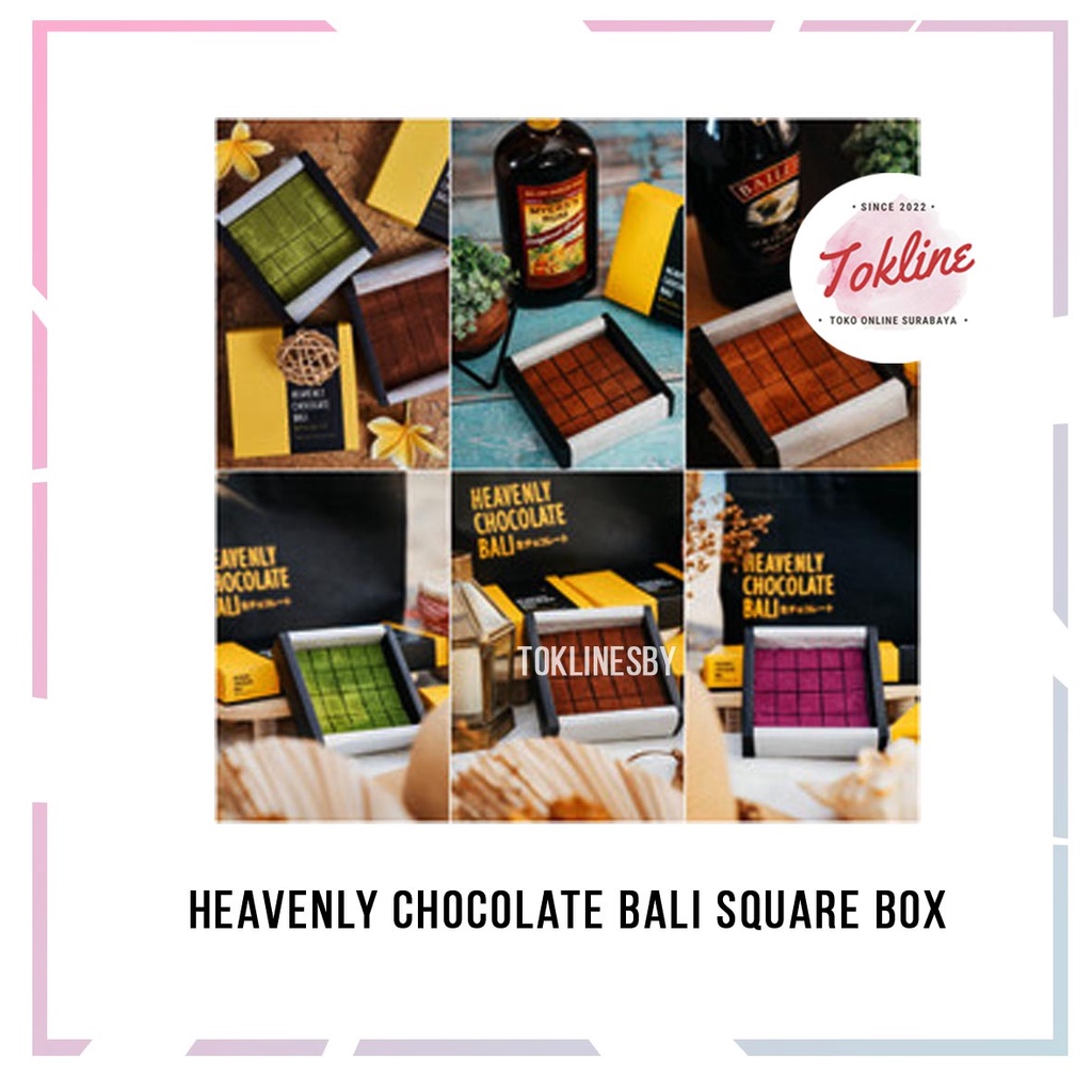 

[ PRE ORDER ] HEAVENLY CHOCOLATE MATCHA CARAMEL BAILEYS RUM TARO DARK SQUARE BOX
